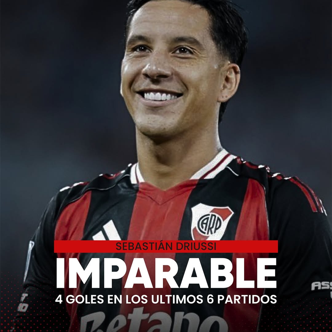 Photo by Sportmax on April 13, 2026. May be an image of football, soccer, pie, stadium and text that says 'SportMax GRP SEBASTIÁN SEBASTIANDRIUSSI DRIUSSI IMPARABLE 4 GOLES EN LOS ULTIMOS 6 PARTIDOS AS'.