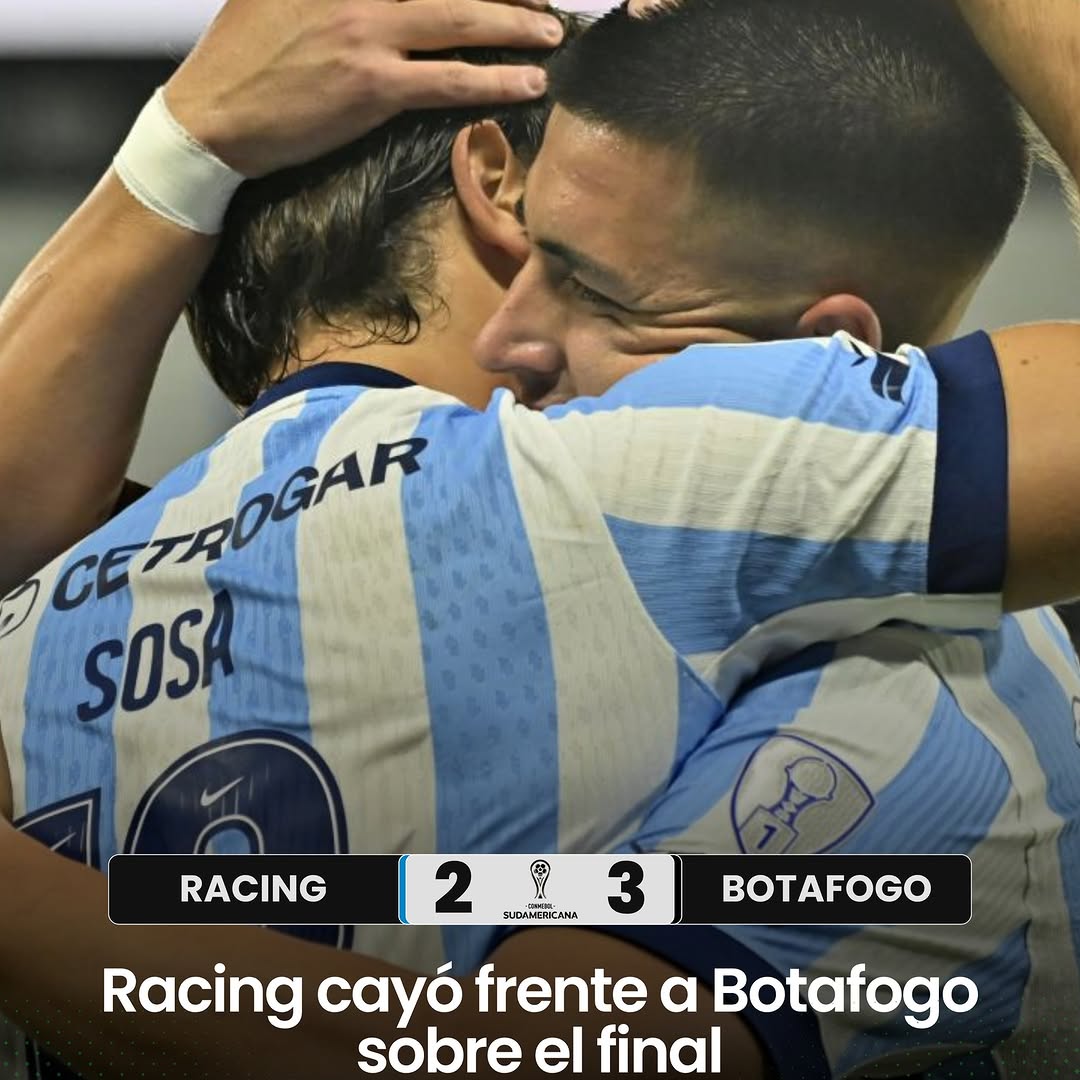 Photo by Sportmax on April 15, 2026. May be an image of soccer and text that says 'SportMax CETADGAR GEZADGAR SOSK RACING 2 3 BOTAFOGO Racing ςαγό frente a Botafogo sobre el final'.