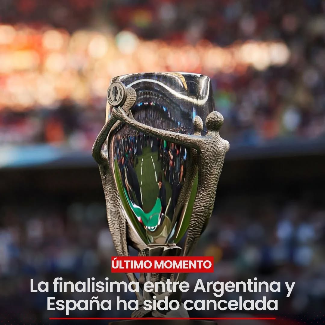 Photo by Sportmax on March 15, 2026. May be an image of stadium and text that says 'SportMax ÚLTIMO MOMENTO La finalisima entre Argentina y España ha sido cancelada'.